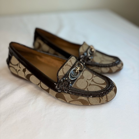 Coach Fortunata Patent Leather Signature Loafers - Picture 1 of 8
